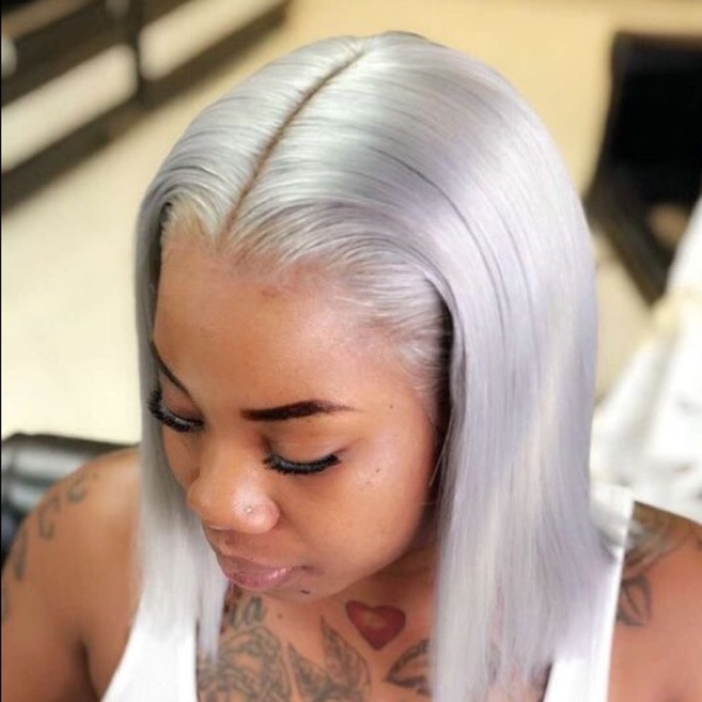 12" Silver/Gray Lace Front Wig Unit